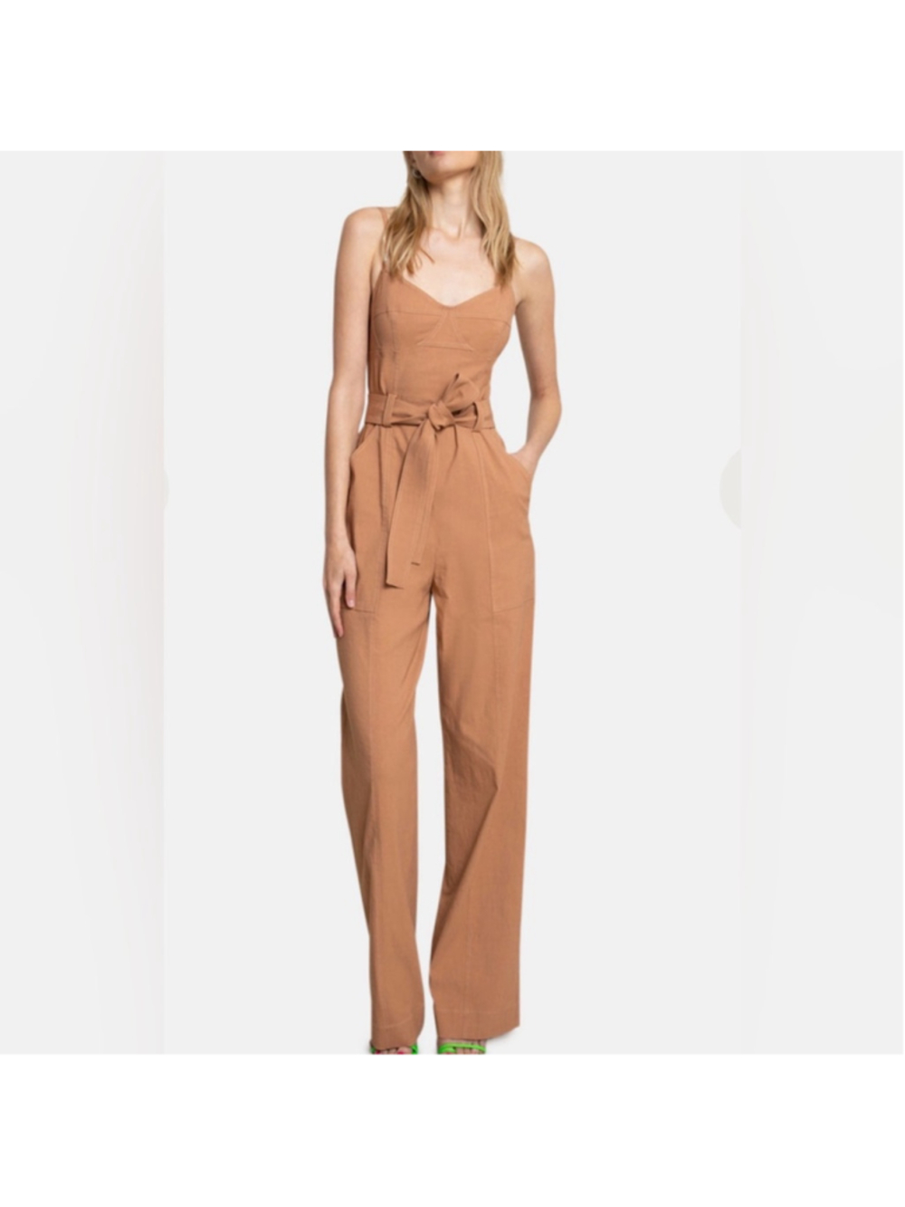 A.L.C. Mila Tan Jumpsuit, Noisette - Picture 1 of 11